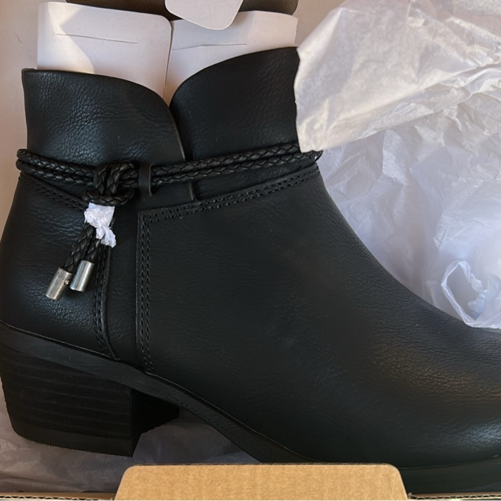 b.o.c. Black Ankle Booties with Braided Detail